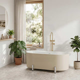 Fienza Aluca Acrylic Oval Freestanding Bathtub with Overflow & Adjustable Legs 1500/1700mm - Variant Colour