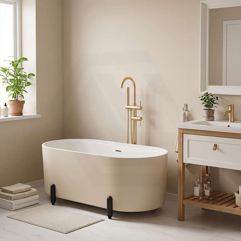 Fienza Aluca Acrylic Oval Freestanding Bathtub with Overflow & Adjustable Legs 1500/1700mm - Variant Colour