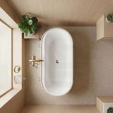 Fienza Aluca Acrylic Oval Freestanding Bathtub with Overflow & Adjustable Legs 1500/1700mm - Variant Colour