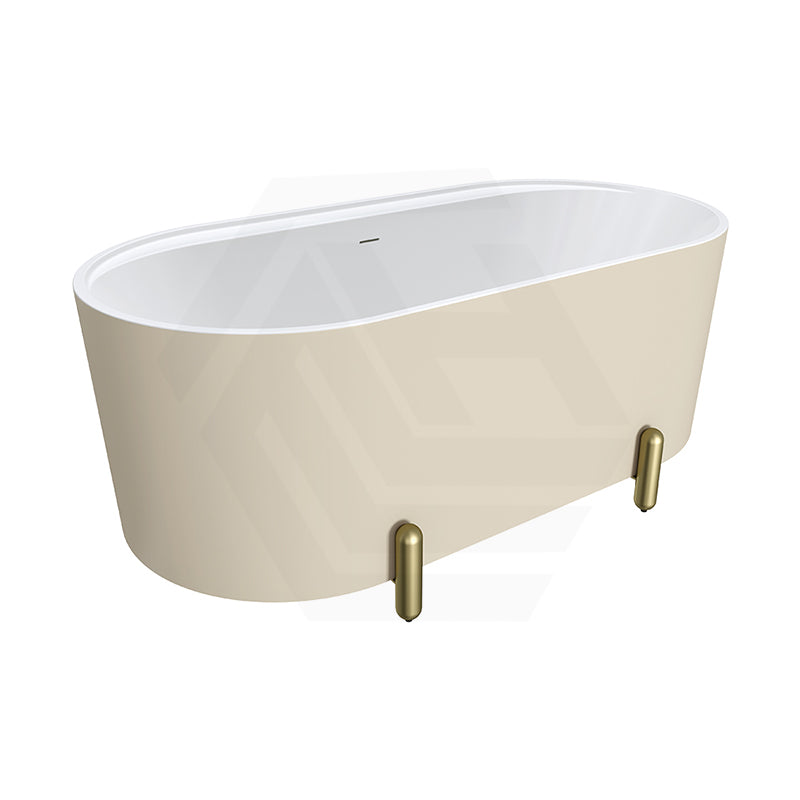 Fienza Aluca Acrylic Oval Freestanding Bathtub with Overflow & Adjustable Legs 1500/1700mm - Variant Colour