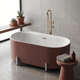 Fienza Aluca Acrylic Oval Freestanding Bathtub with Overflow & Adjustable Legs 1500/1700mm - Variant Colour