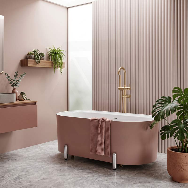 Fienza Aluca Acrylic Oval Freestanding Bathtub with Overflow & Adjustable Legs 1500/1700mm - Variant Colour
