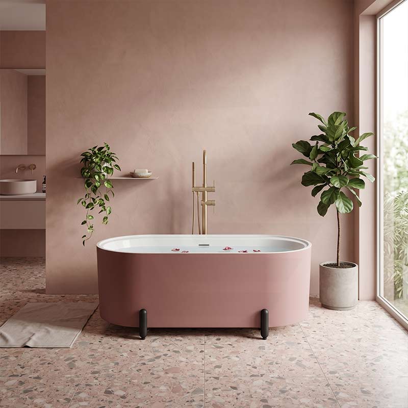 Fienza Aluca Acrylic Oval Freestanding Bathtub with Overflow & Adjustable Legs 1500/1700mm - Variant Colour