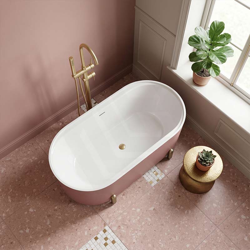Fienza Aluca Acrylic Oval Freestanding Bathtub with Overflow & Adjustable Legs 1500/1700mm - Variant Colour