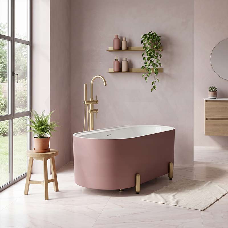 Fienza Aluca Acrylic Oval Freestanding Bathtub with Overflow & Adjustable Legs 1500/1700mm - Variant Colour