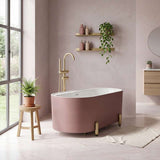 Fienza Aluca Acrylic Oval Freestanding Bathtub with Overflow & Adjustable Legs 1500/1700mm - Variant Colour