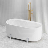 Fienza Aluca Acrylic Oval Freestanding Bathtub with Overflow & Adjustable Legs 1500/1700mm - Variant Colour