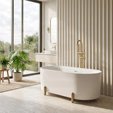 Fienza Aluca Acrylic Oval Freestanding Bathtub with Overflow & Adjustable Legs 1500/1700mm - Variant Colour