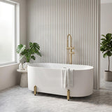 Fienza Aluca Acrylic Oval Freestanding Bathtub with Overflow & Adjustable Legs 1500/1700mm - Variant Colour
