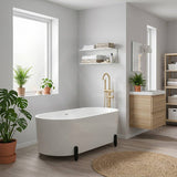 Fienza Aluca Acrylic Oval Freestanding Bathtub with Overflow & Adjustable Legs 1500/1700mm - Variant Colour