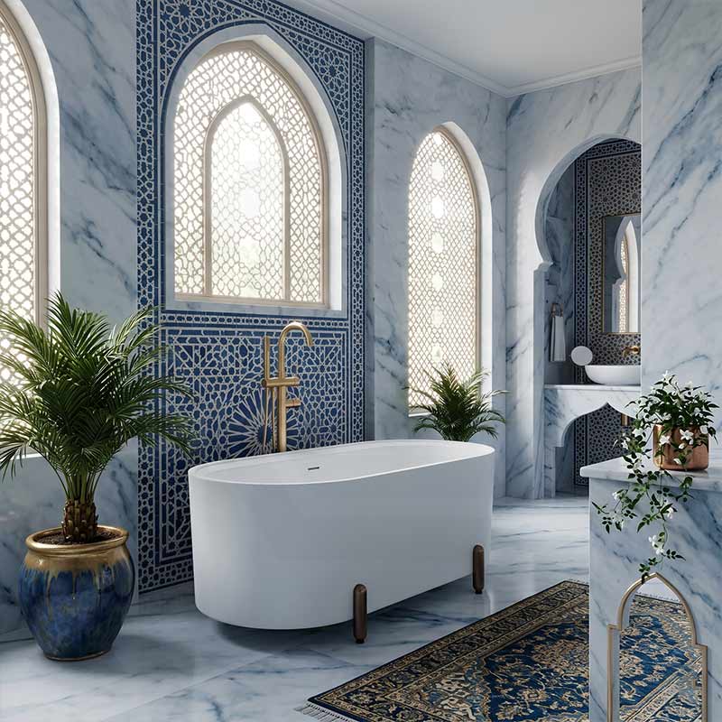Fienza Aluca Acrylic Oval Freestanding Bathtub with Overflow & Adjustable Legs 1500/1700mm - Variant Colour