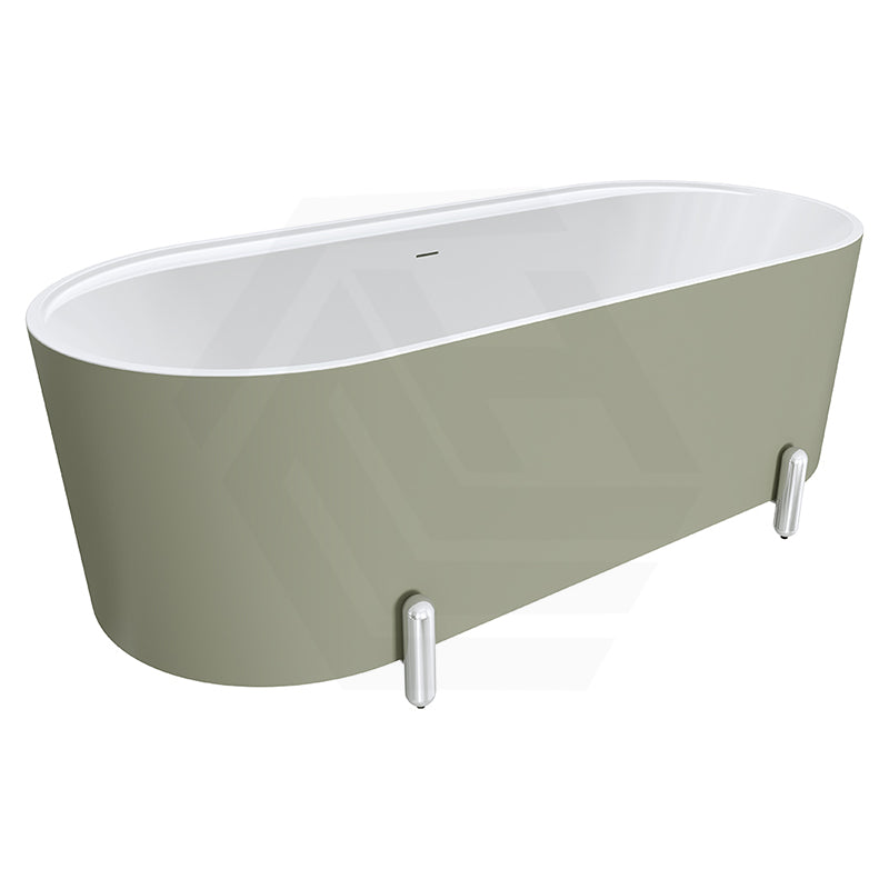 Fienza Aluca Acrylic Oval Freestanding Bathtub with Overflow & Adjustable Legs 1500/1700mm - Variant Colour