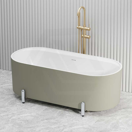 Fienza Aluca 1500/1700mm Acrylic Oval Freestanding Bathtub with Overflow & Adjustable Legs Variant Colour Available