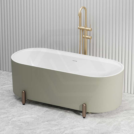 Fienza Aluca 1500/1700mm Acrylic Oval Freestanding Bathtub with Overflow & Adjustable Legs Variant Colour Available