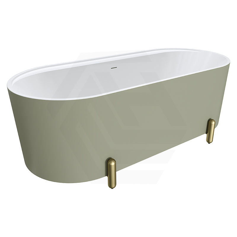 Fienza Aluca Acrylic Oval Freestanding Bathtub with Overflow & Adjustable Legs 1500/1700mm - Variant Colour