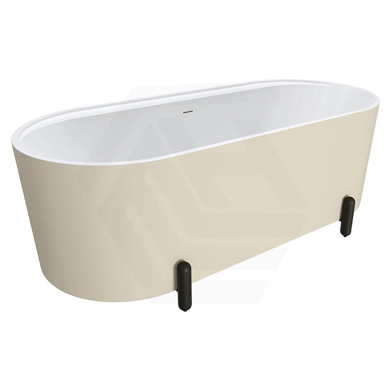 Fienza Aluca Acrylic Oval Freestanding Bathtub with Overflow & Adjustable Legs 1500/1700mm - Variant Colour