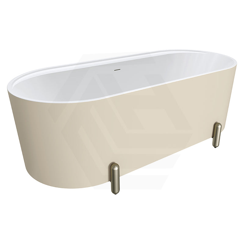 Fienza Aluca Acrylic Oval Freestanding Bathtub with Overflow & Adjustable Legs 1500/1700mm - Variant Colour
