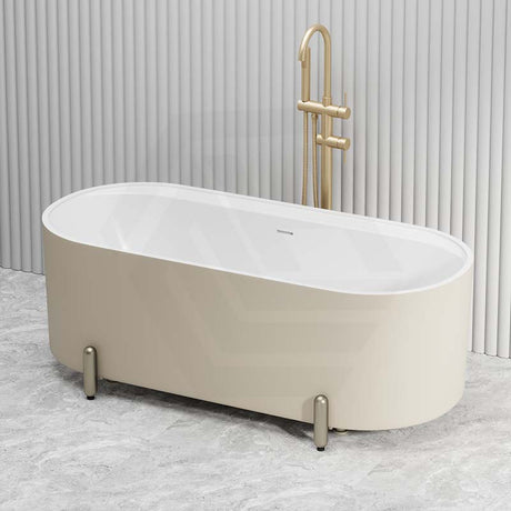 Fienza Aluca 1500/1700mm Acrylic Oval Freestanding Bathtub with Overflow & Adjustable Legs Variant Colour Available