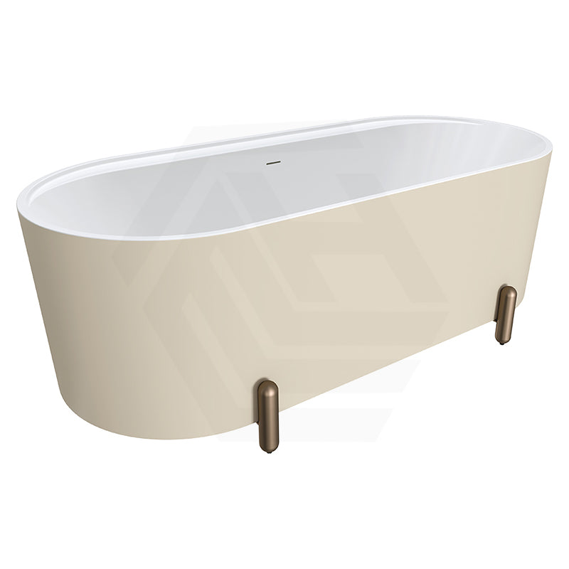 Fienza Aluca Acrylic Oval Freestanding Bathtub with Overflow & Adjustable Legs 1500/1700mm - Variant Colour