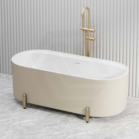 Fienza Aluca 1500/1700mm Acrylic Oval Freestanding Bathtub with Overflow & Adjustable Legs Variant Colour Available