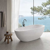 Fienza Dayo Freestanding Acrylic Bathtub Asymmetrical Shape NO Overflow 1500mm - Gloss White