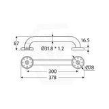 Fienza 300/450/600/900mm Care Accessible Grab Rail Stainless Steel/Matt Black