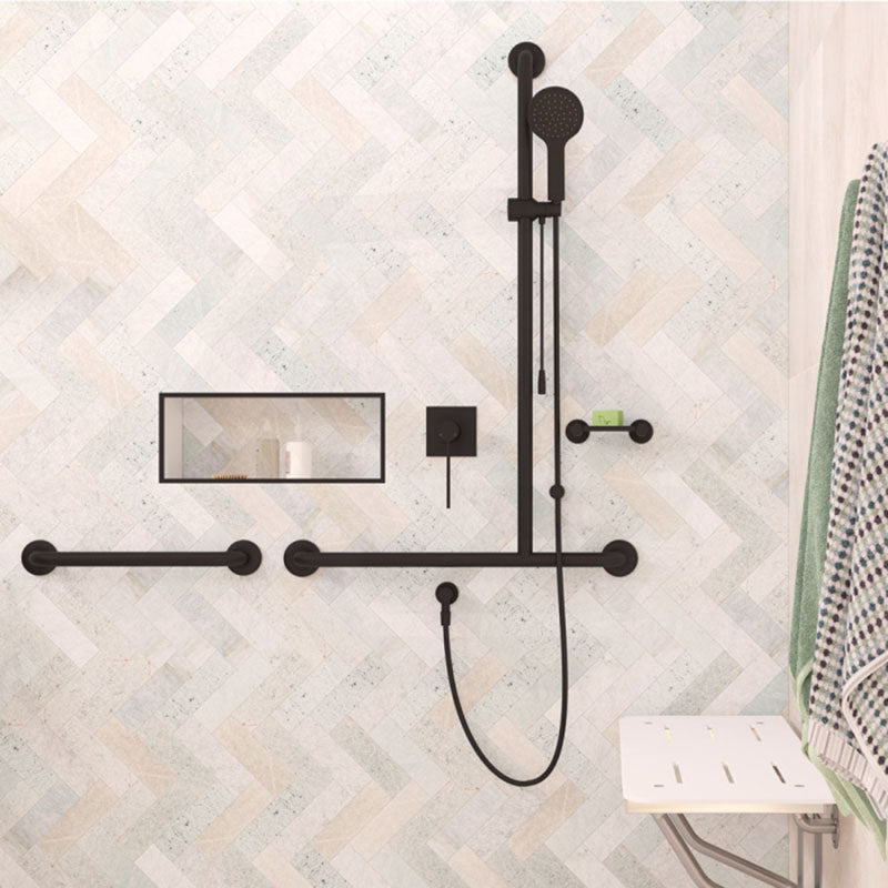 Fienza 300/450/600/900mm Care Accessible Grab Rail Stainless Steel/Matt Black