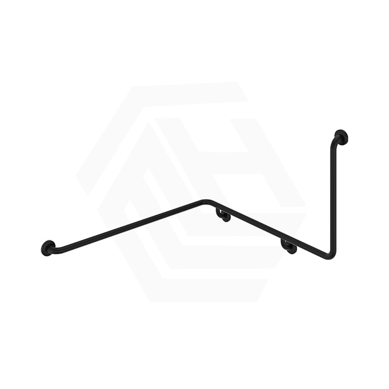 Fienza 1110mm 90° Care Accessible Wrap Around Grab Rail Left/Right-Hand Brushed Stainless Steel/Matt Black