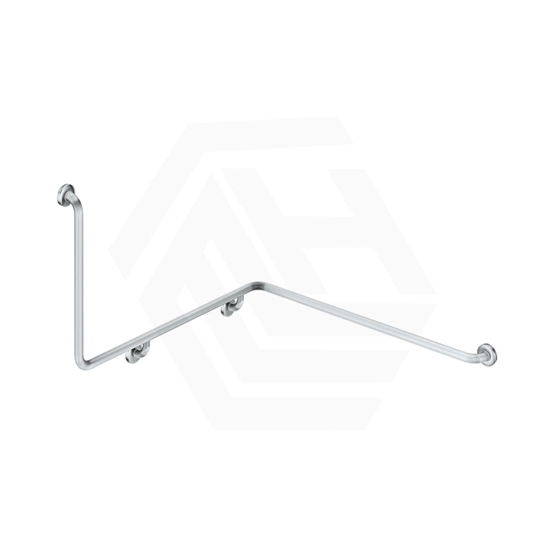 Fienza 1110mm 90° Care Accessible Wrap Around Grab Rail Left/Right-Hand Brushed Stainless Steel/Matt Black