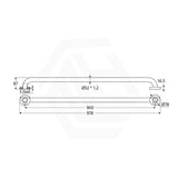 Fienza 300/450/600/900mm Care Accessible Grab Rail Stainless Steel/Matt Black
