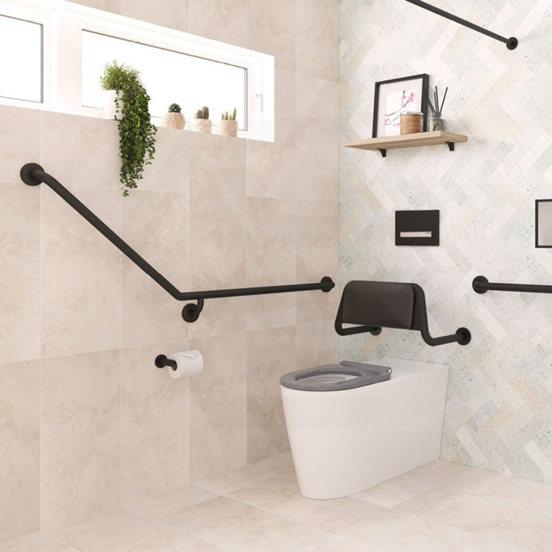 Fienza 900x700mm 40° Care Accessible Grab Rail Left/Right-Hand Stainless Steel/Matt Black
