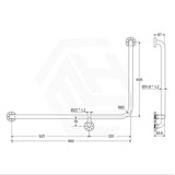 Fienza 960x600mm 90° Care Accessible Grab Rail Left/Right-Hand Stainless Steel/Matt Black