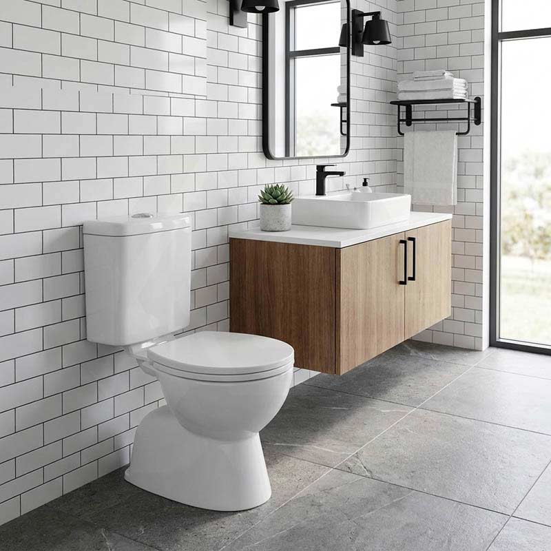 Fienza Stella Adjustable Link Toilet Suite 635x360x855mm - Gloss White