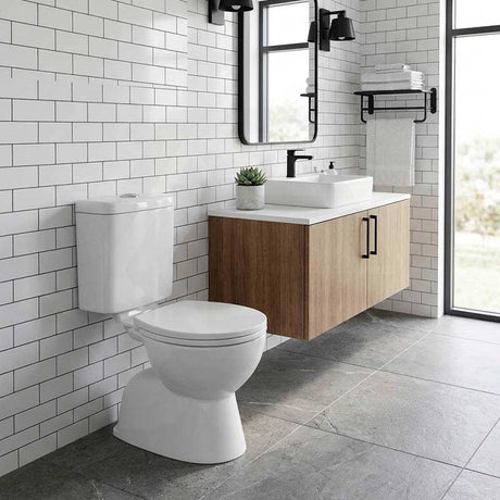 Fienza Stella Adjustable Link Toilet Suite 635x360x855mm - Gloss White