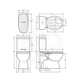 635x360x855mm Fienza Stella Adjustable Link Toilet Suite Gloss White