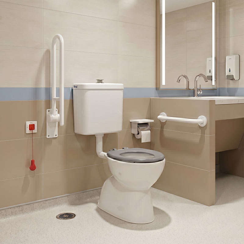 Fienza Stella Care Adjustable Link Toilet Suite 800x370x1100mm - Gloss White