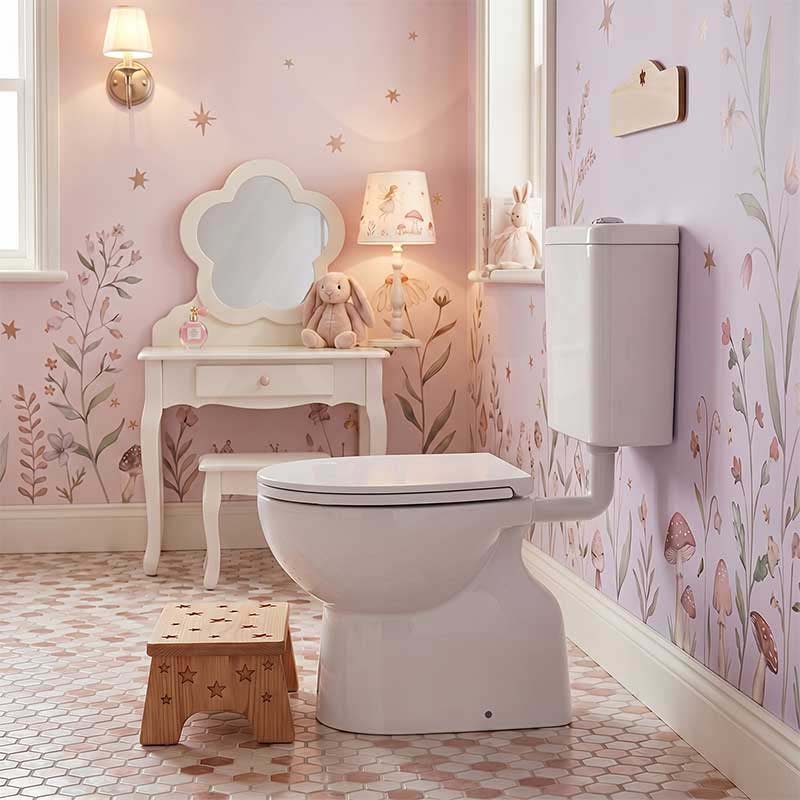 Fienza Stella Junior Adjustable Link Toilet Suite 635x350x865mm - Gloss White