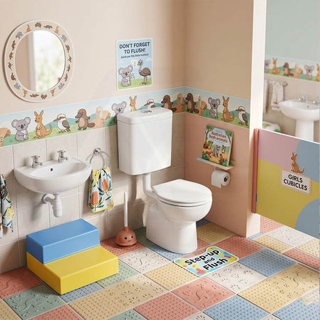 Fienza Stella Junior Adjustable Link Toilet Suite 635x350x865mm - Gloss White