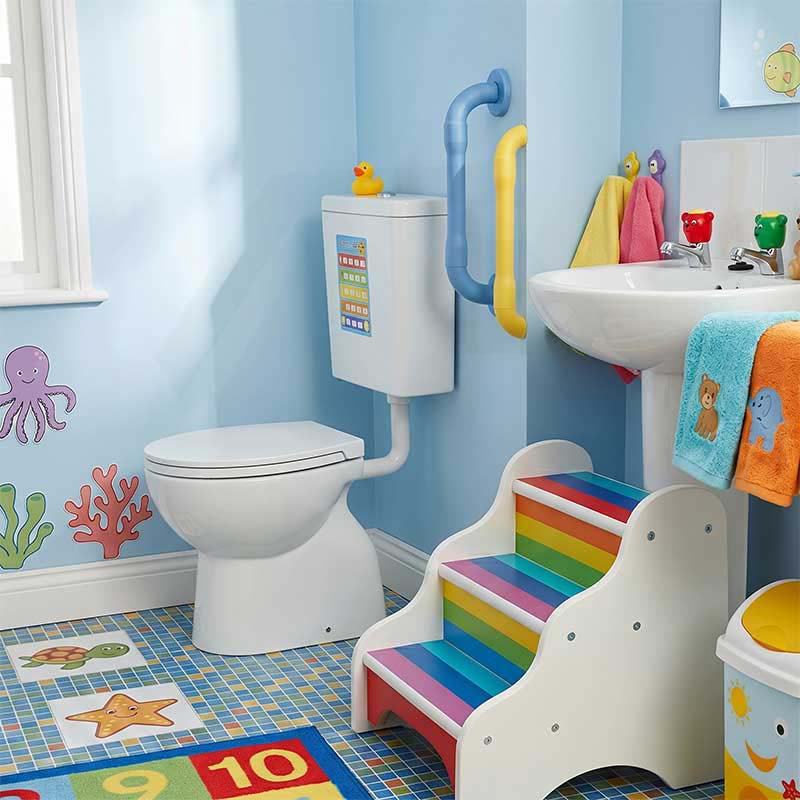 Fienza Stella Junior Adjustable Link Toilet Suite 635x350x865mm - Gloss White