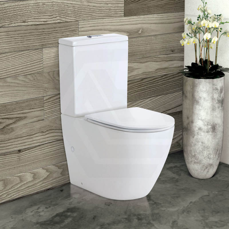 Fienza Koko 660x385x850mm Back to Wall Rimless Tornado Toilet Suite Cistern System/Seat Available - Gloss White