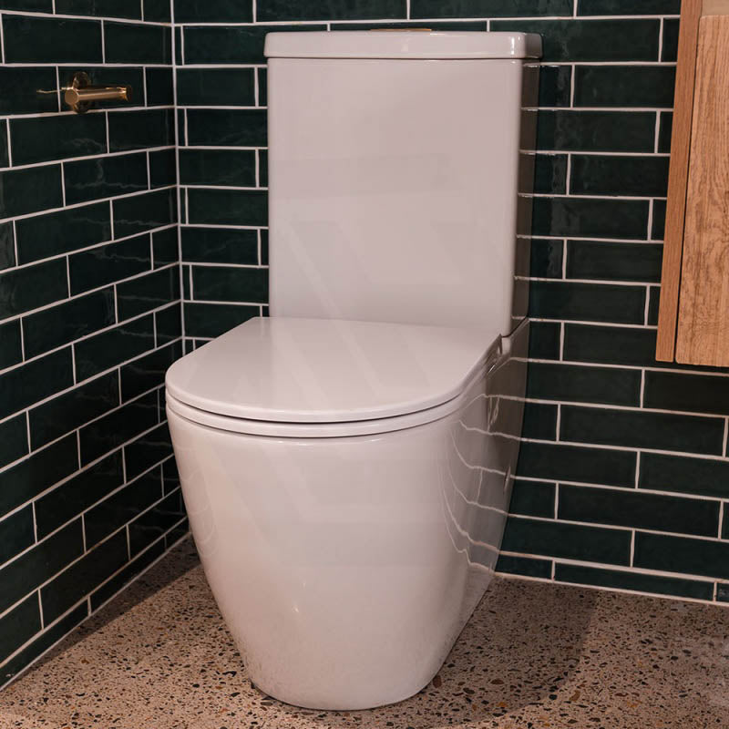Fienza Koko 660x385x850mm Back to Wall Rimless Tornado Toilet Suite Cistern System/Seat Available - Gloss White