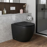 Fienza Koko Rimless Tornado Flush Wall-Faced Pan 570x360x445mm - Matt Black