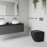 Fienza Koko Rimless Tornado Flush Wall-Faced Pan 570x360x445mm - Matt Black