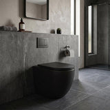 Fienza Koko Rimless Tornado Flush Wall-Faced Pan Toilet Only 570x360x445mm - Matt White/Matt Black