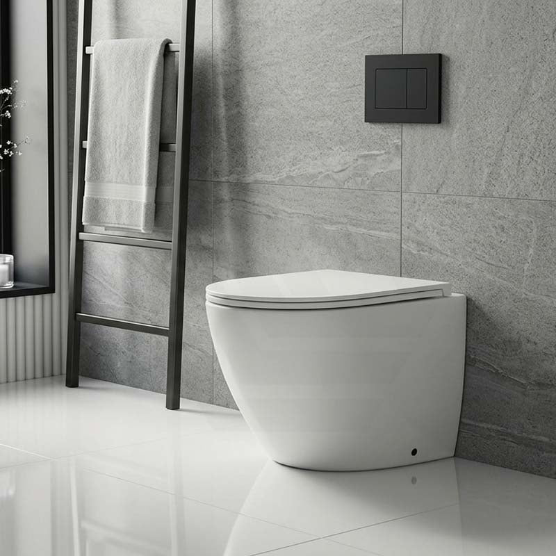 Fienza Koko Rimless Tornado Flush Wall-Faced Pan 570x360x445mm - Matt White