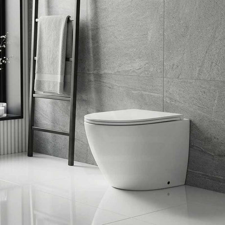 Fienza Koko Rimless Tornado Flush Wall-Faced Pan 570x360x445mm - Matt White