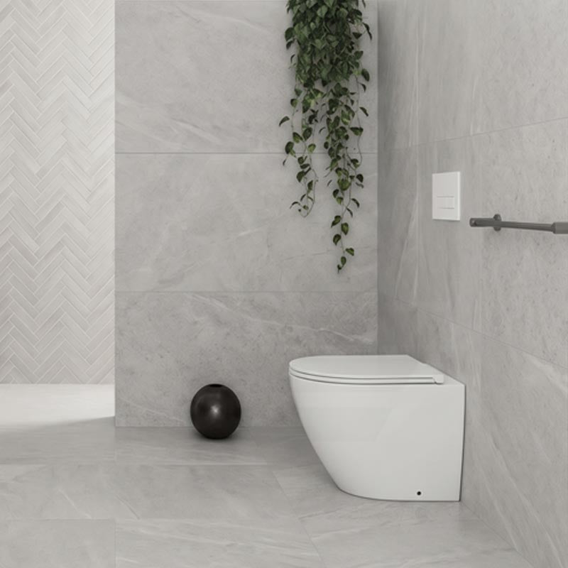 Fienza Koko Rimless Tornado Flush Wall-Faced Pan 570x360x445mm - Matt White