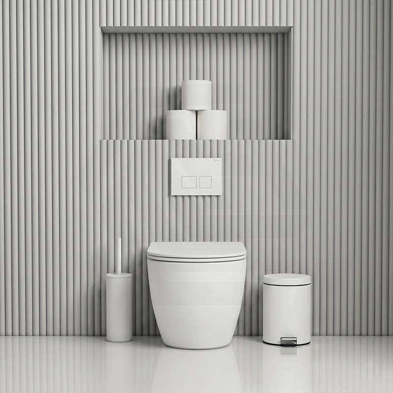 Fienza Koko Rimless Tornado Flush Wall-Faced Pan 570x360x445mm - Matt White
