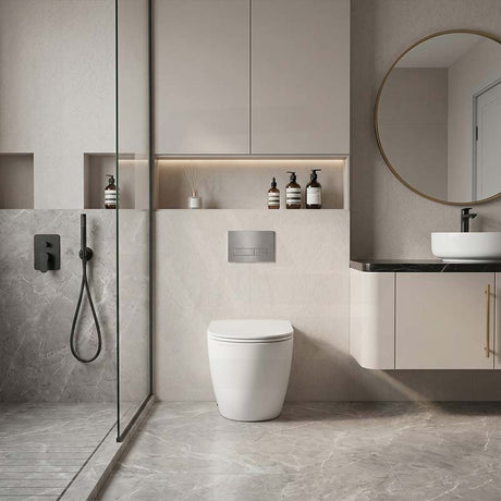 Fienza Koko Rimless Tornado Flush Wall-Faced Pan 570x360x445mm - Matt White
