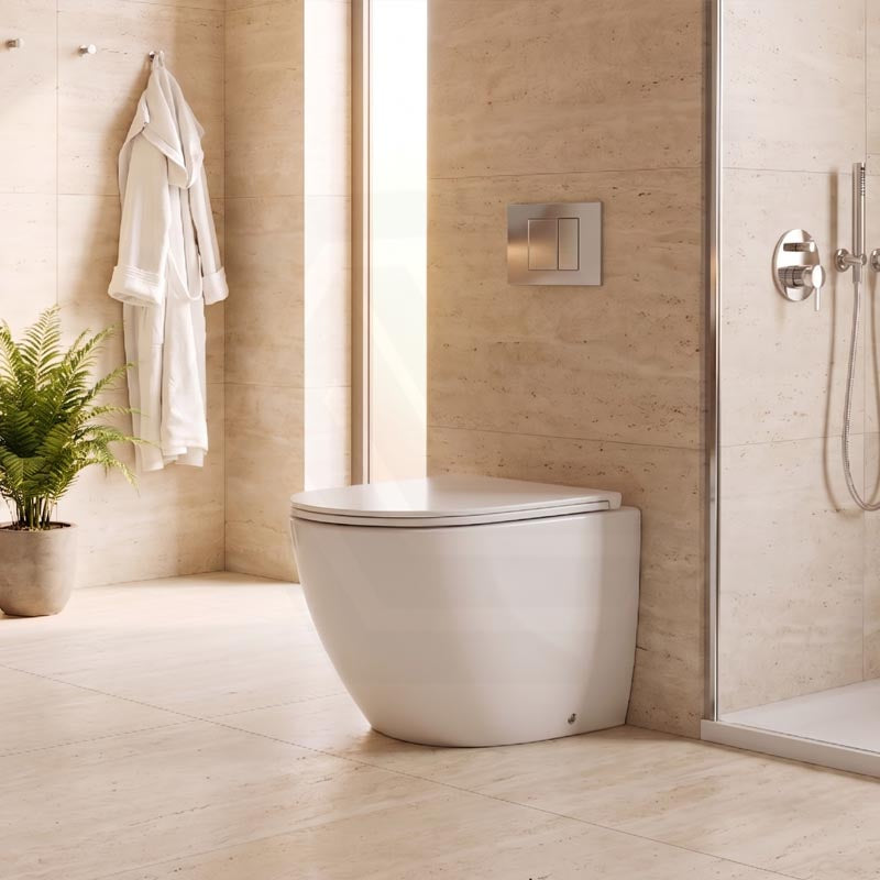 Fienza Koko Rimless Tornado Flush Wall-Faced Pan Toilet Only 570x360x445mm - Matt White/Matt Black